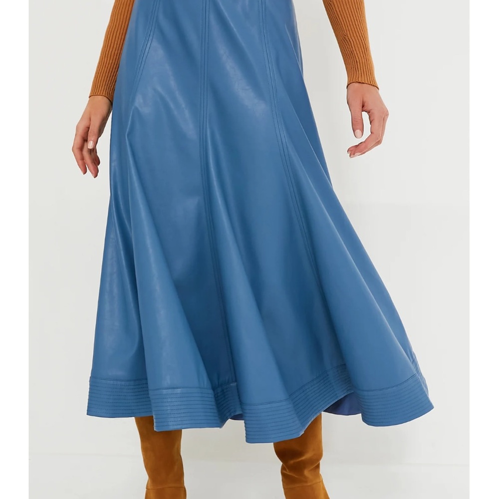 Tuckernuck Denim Blue Faux Leather Maxi Skirt